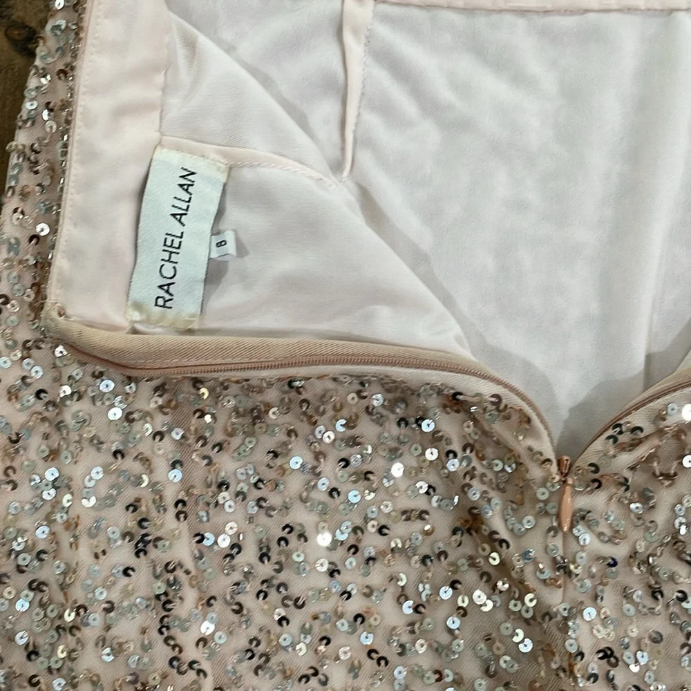 🌟4x Host Pick🌟Rachel Allan Rose Gold Sequin Two Piece Dress - Picture 7 of 16